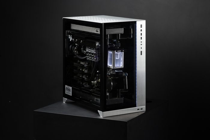 Think SuperNode head on, coolant reservoir lit